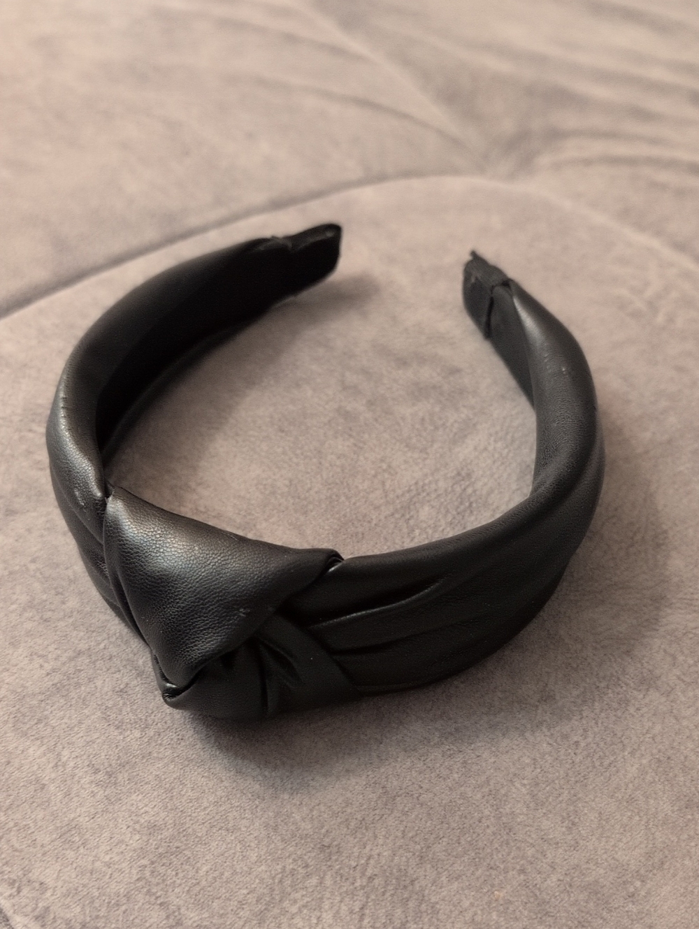 Black Knotted Faux Leather Headband - Women Accessories